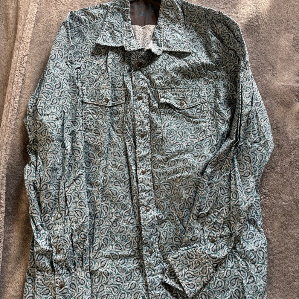 Wrangler Men's Blue Paisley Shirt Jacket